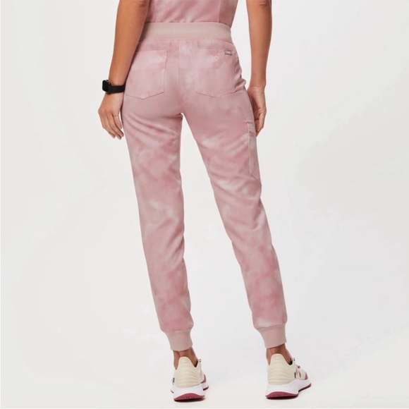 Womens New Figs High Waisted Zamora W Yoga Jogger Scrub Pants Marbled Rose 3XLP - Picture 4 of 11